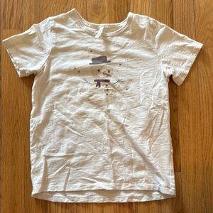 Rylee + Cru 8/9 organic cotton snowman tee shirt kids white great pre owned cond